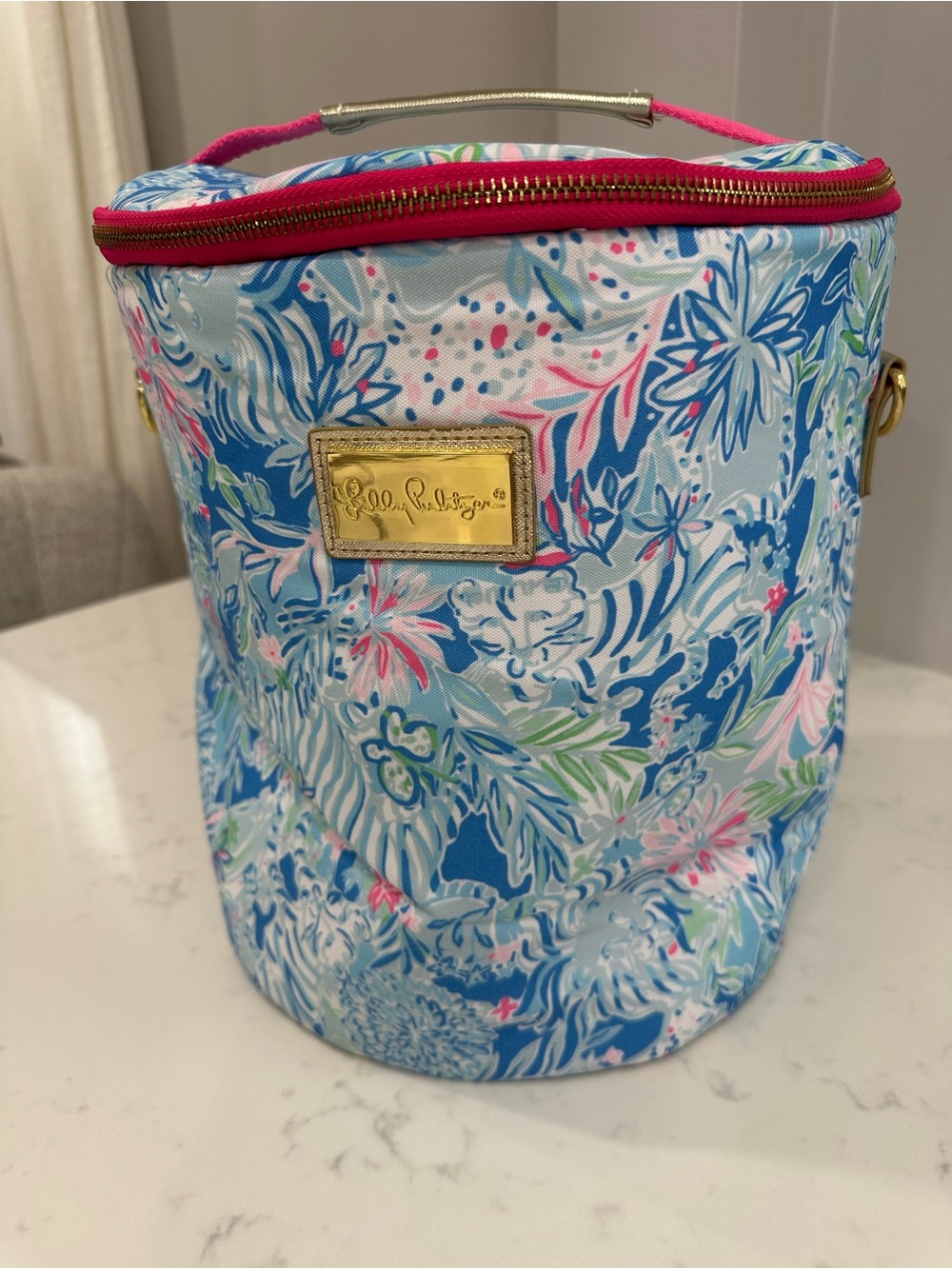 Lilly Pulitzer Insulated Soft Beach Cooler Blue *Missing Strap*